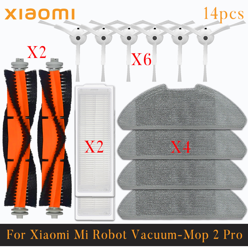 Voor Xiaomi Mi Robot Vacuüm-Mop 2 Pro/Lite MJST1SHW MJSTL Hepa Filter Mop Doek Belangrijkste Zijborstel Mijia Stofzuiger Accessoires: Roze