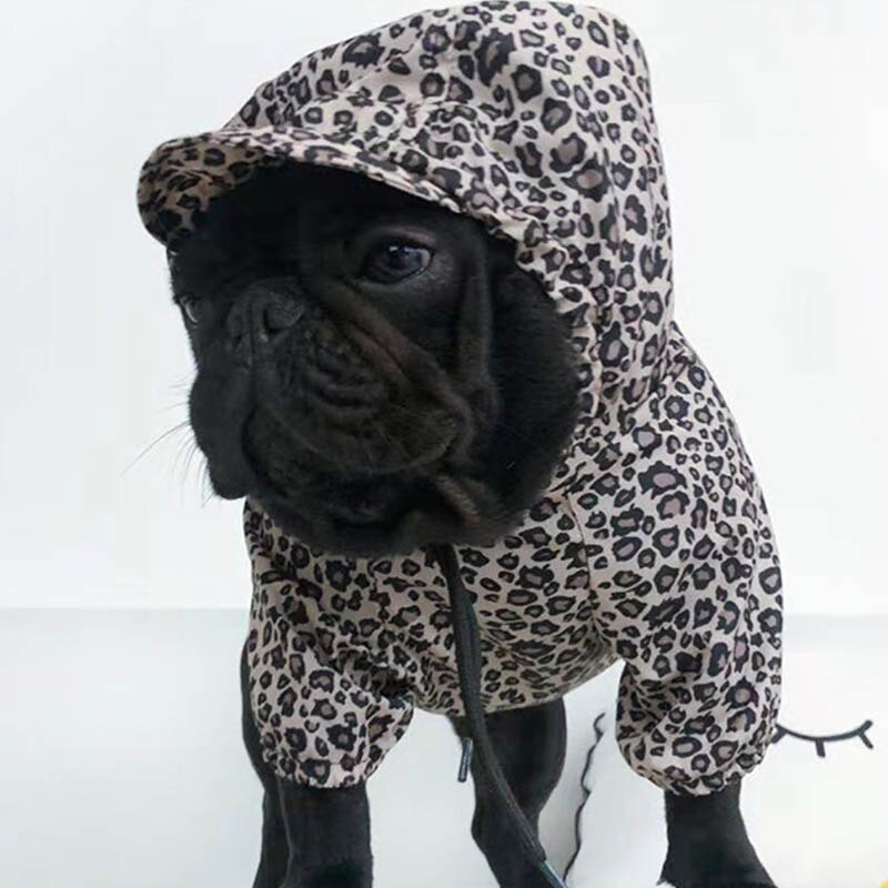 Pet Dog Clothes Leopard Dog Raincoat Spring Summer Sun Protection Pets Clothing French Bulldog Dogs Coat Pug Ropa Perro