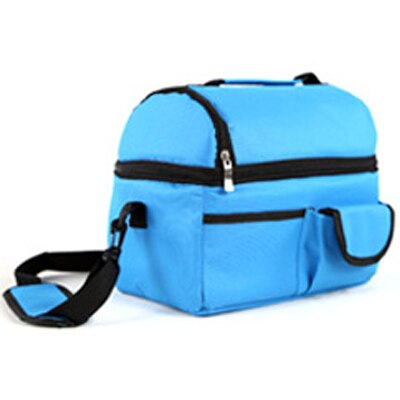 Waterdichte Nylon Koeler Lunch Moedermelk Opslag Leisure Picknick Packet Bento Box Voedsel Thermische Tote Handtas Draagbare Ijs Zakken: Sky Blue