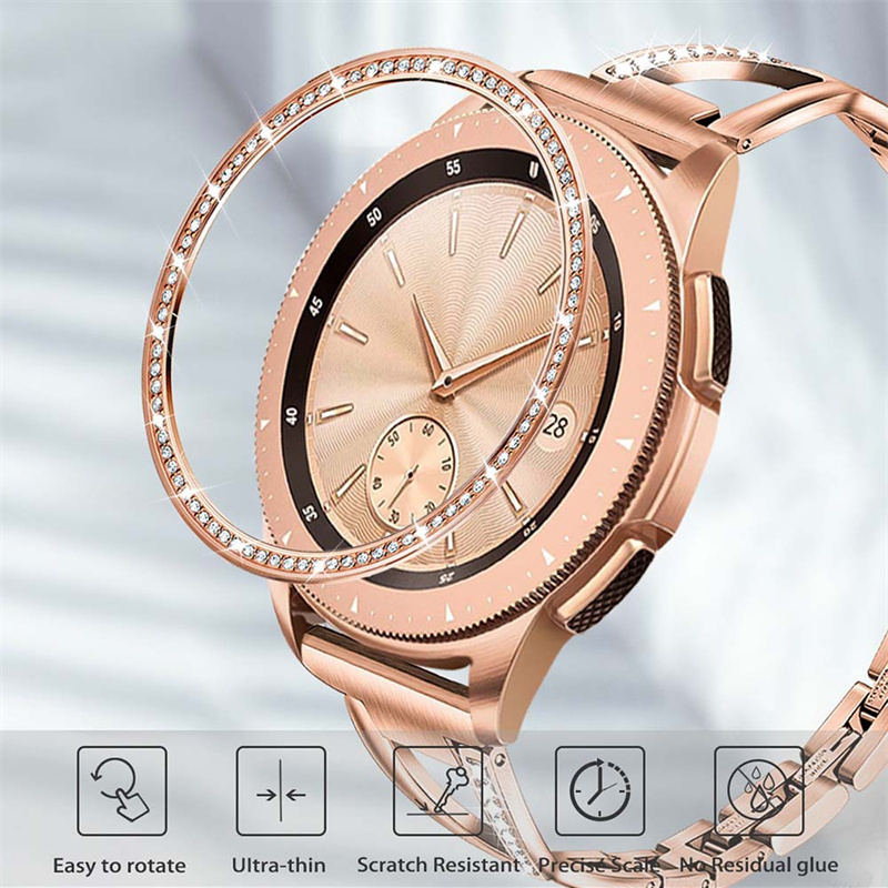 Bisel de Metal para Samsung Galaxy Watch 46mm 42mm Gear S3 Frontier funda antiarañazos reloj inteligente escala anillo accesorio