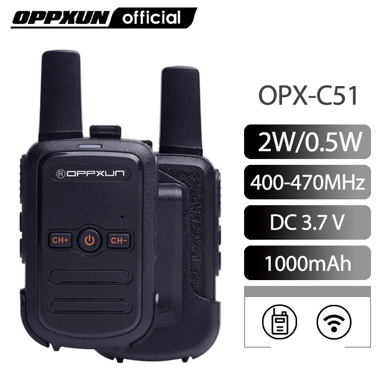 Oppxun OPX-C51 Mini Handheld Walkie Talkie Draagbare Ham Cb Two Way Radio Handige Communicator Intercom Transceiver Wandelen
