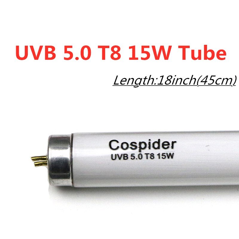 Uvb 5.0 Fluorescerende Regenwoud Bulb Lamp Tube, Stimuleert Plantengroei Reptielen En Amfibieën Eetlust, 15 Watt T8, 18-Inch: UVB 5.0 tube / 15W 110V US plug