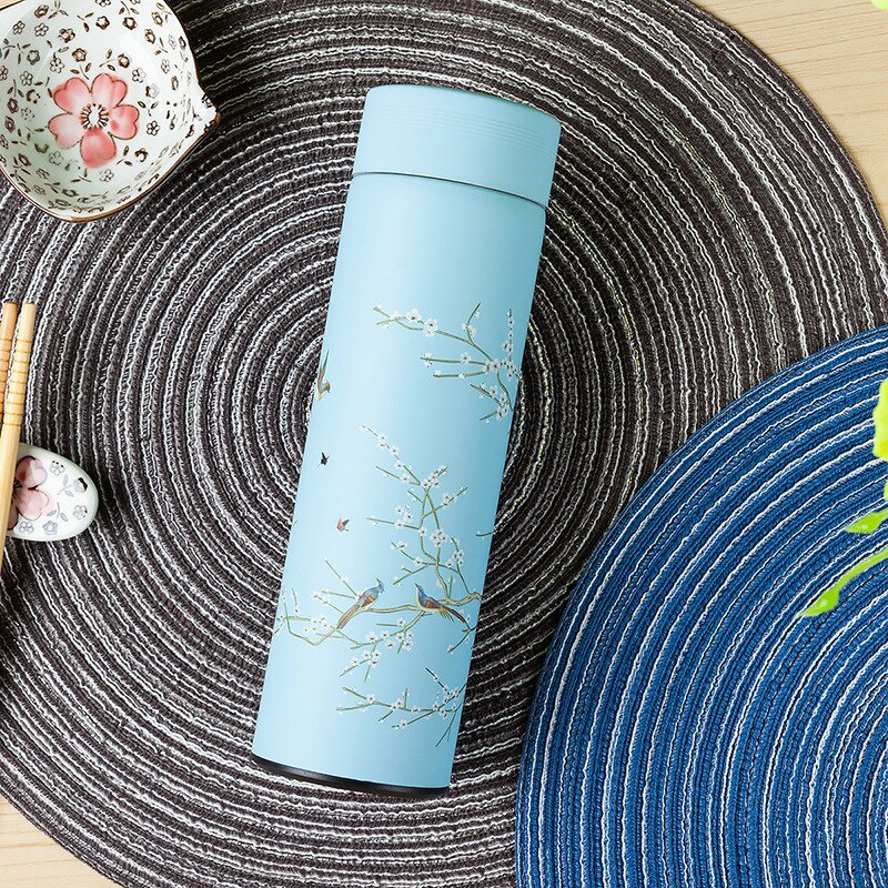 500ml Chinese Style Stainless Steel Vacuum Flask Water Bottle With Filter Insulated Thermos Coffee Mug Thermocup Travel Bottles: Style 4