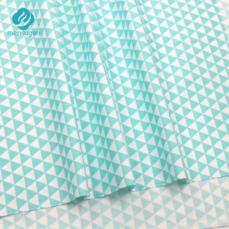 Mensugen 50cm*160cm mint och vitt bomullstyg kudde kuddar täcke filt textil sömnad material tilda docka tyg
