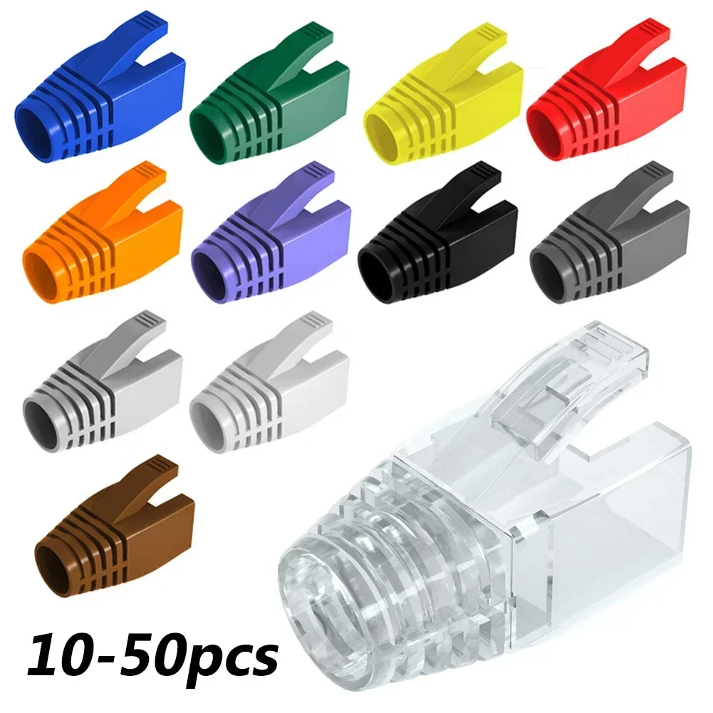 Rj45 cat 6 cat 5e connector beschermkap adapterkap ethernet netwerkkabel stekkers rj -45 cat 5 huls meerkleurig