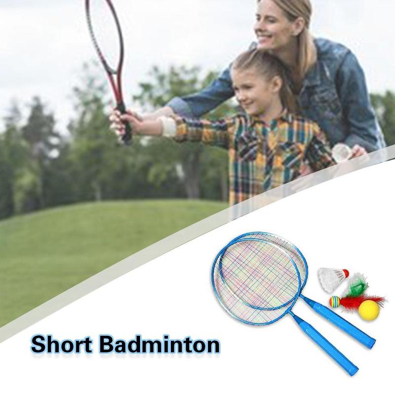 Badmintonracket met korte steel, kinderbadmintonracket, indoor badmintonset