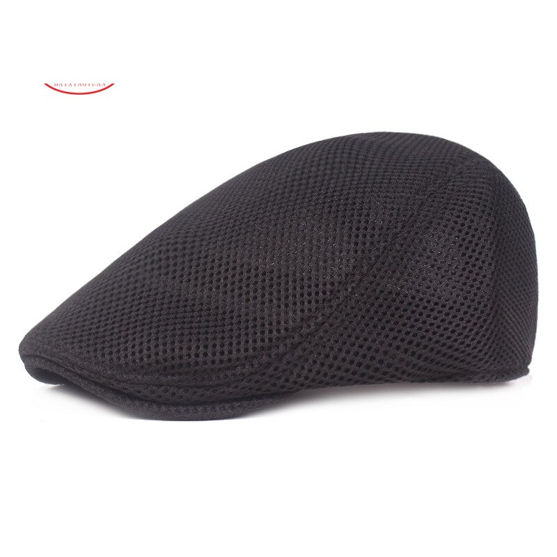 Spring Peaky Blinders Mesh Beret Summer Men Breathable Berets Caps for Women Touring Cap Unisex Outdoor Sport Hat: Black