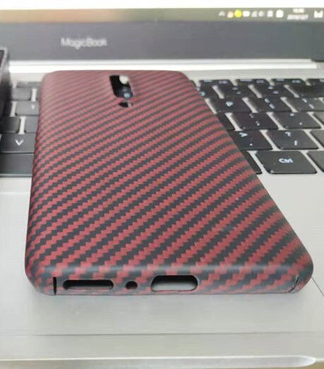 Sottile in fibra di carbonio della copertura posteriore del respingente per OnePlus 7 pro custodia originale accessori karbon conchiglia: rosso senza logo