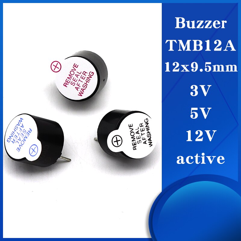 Zumbador activo integrado continuo, 12x9,5mm, 12x9,5mm, 10 unids/lote, TMB12a03, TMB12A05, TMB12A12