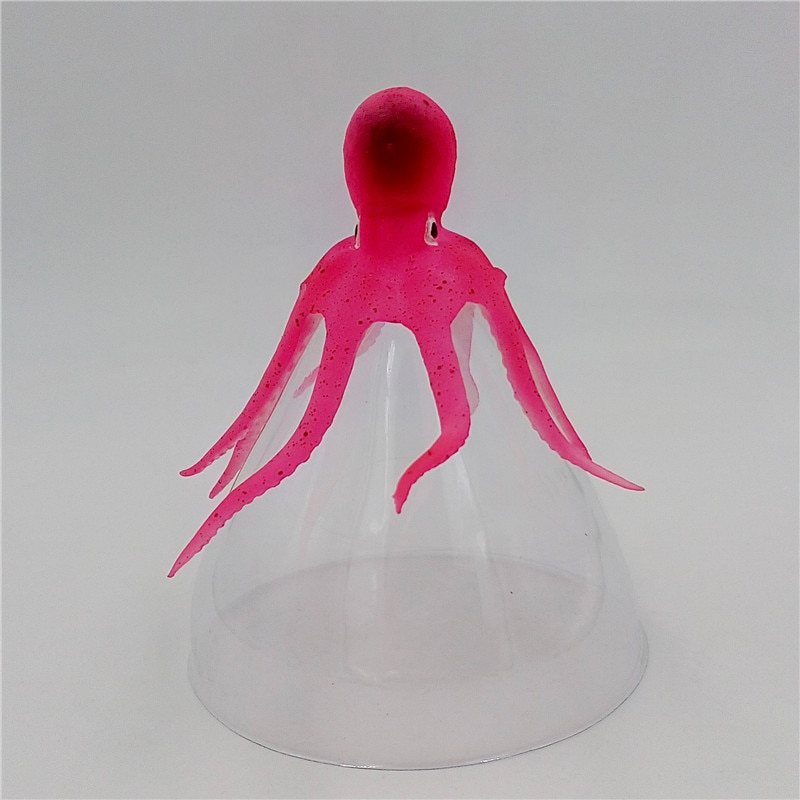 1Pcs Fish Tank Silicone Kunstmatige Octopus Aquarium Fish Tank Fluorescerende Decoraties Octopus Met Zuignap