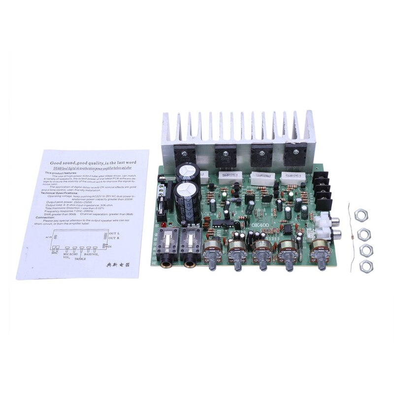 Audio- Verstärker Bord Hifi Digital Reverb Energie Verstärker 250W X 2 2,0 Audio- Vorverstärker Hinten Verstärkung Mit Ton Kontrolle e3-004