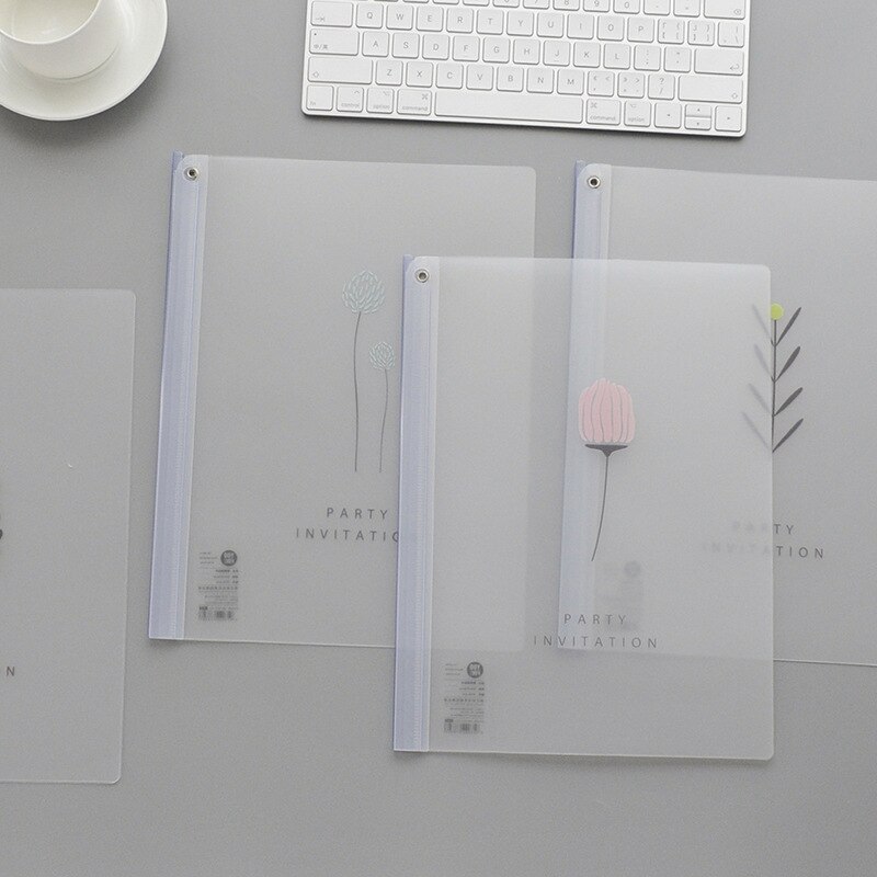 Contracted more transparent cartoon rotating clamps to A4 folder office folder students test paper clip