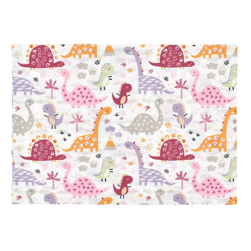 Enveloppe de taie d&#39;oreiller en coton pour enfants, housse de coussin pour bébé, douce et respirante, pour 13x18 pouces, 14x19 pouces, 12x16 pouces: Pink cute dinosaur