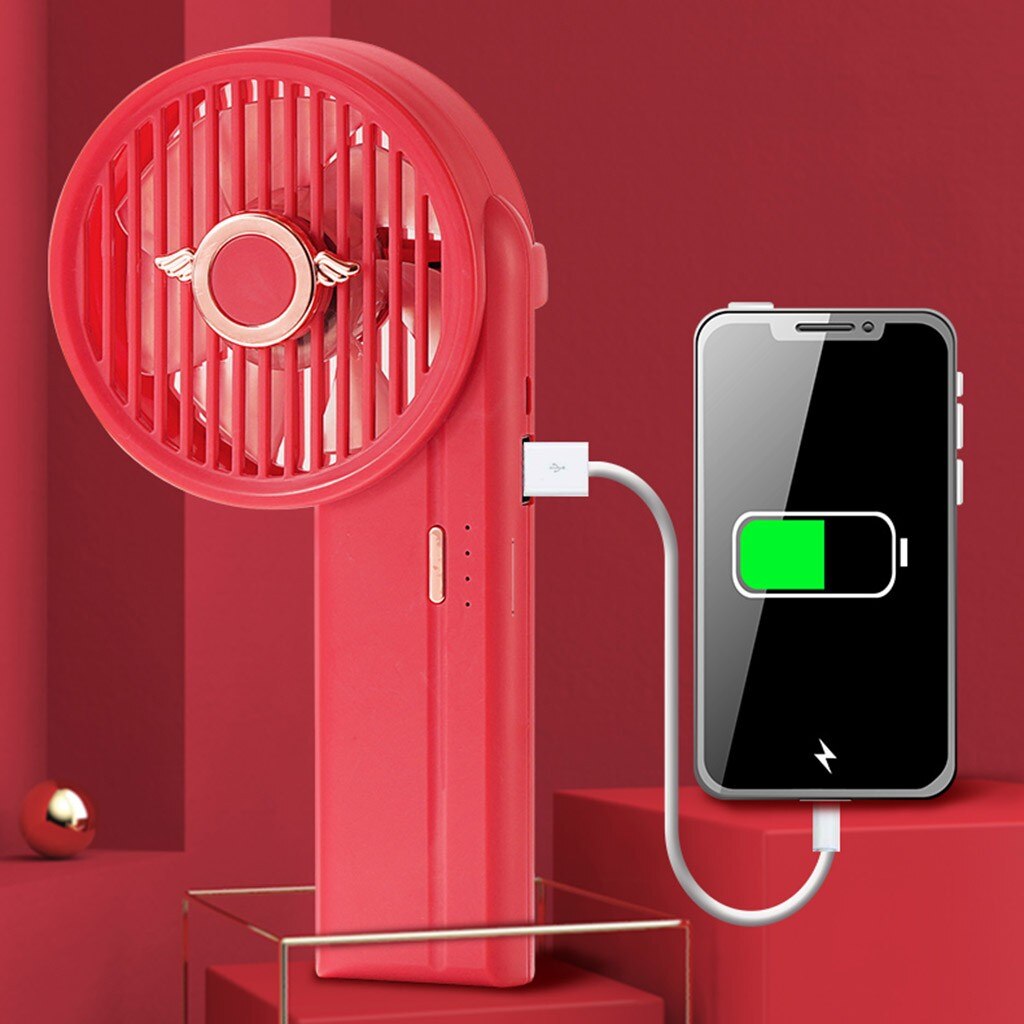 USBColorful Portable Handheld Fan Low Noise Multi-function Mini Rechargeable Adjustable Hand Free Cooling Fan With Power Bank