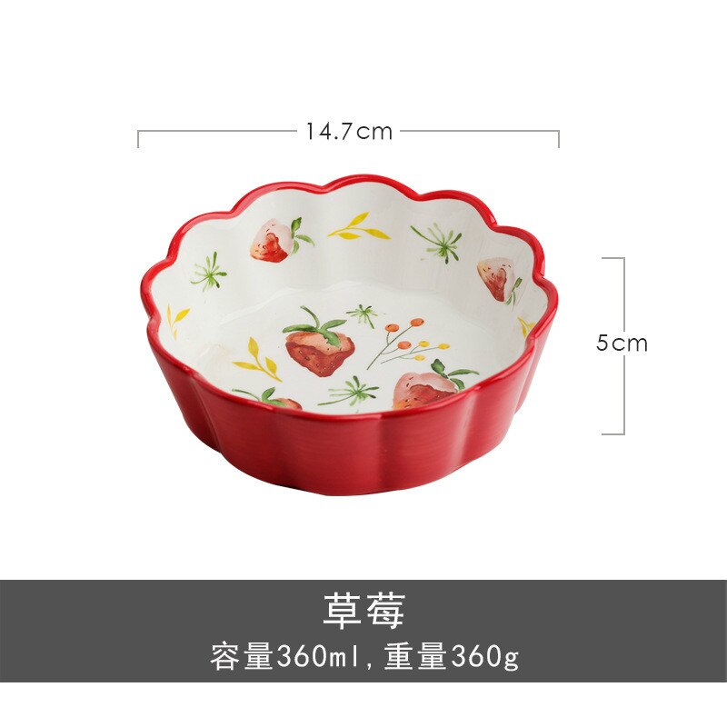 Japońska zastawa stołowa ceramiczna sałatka owocowa miska śliczna ins miska kreatywna sieć hong blady truskawka osobowość praca dom: truskawka