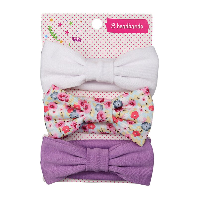 3 Stks/set Bloemen Baby Hoofdband Zachte Katoen Bloemenprint Dot Gedrukt Bows Geknoopt Meisje Hoofdbanden Haar Accessoires Dropshippin: set 10