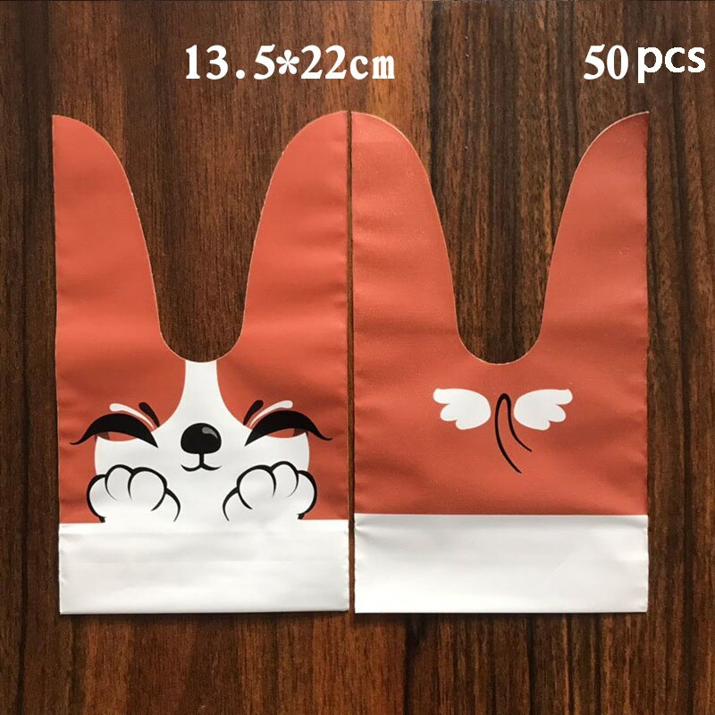 Konijn Oor Voor Sweets Bunny Verjaardag Party Goodie Bags Verpakking Bonbonniere Bag Verpakking Candy Cookie Pasen Decoratie: 50PC squirrel