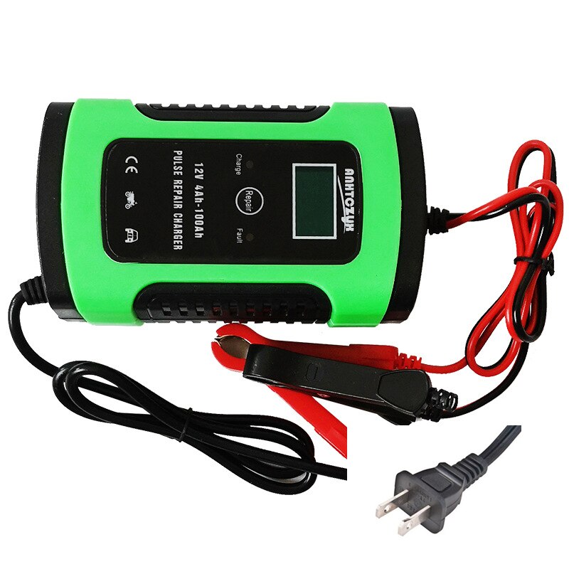 Universal Car Battery Charger 110V To 220V To 12V 6A LCD Smart Fast for Auto Car Motorcycle Lead-Acid Full Automatic Charging: US Plug
