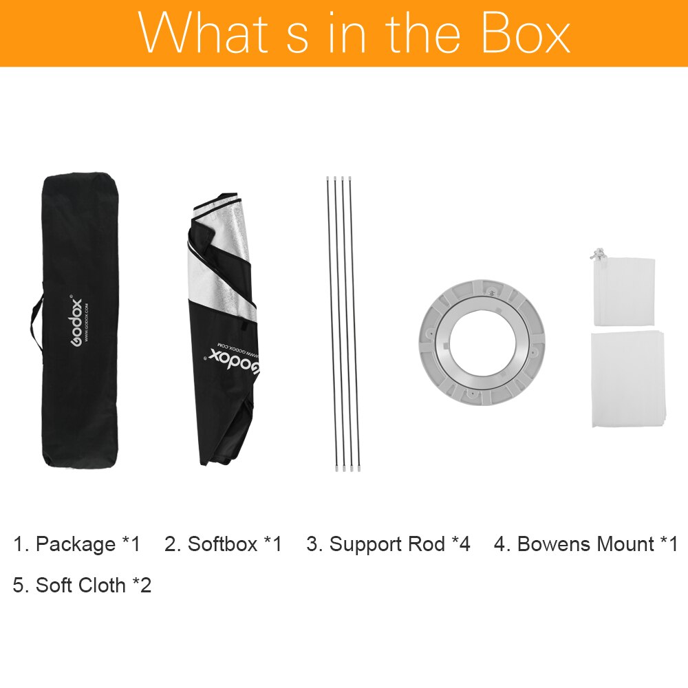 Godox 30 x 120cm 12 " x 47 " speedlite studio strobe flash fotoreflekterende softbox softbox diffuser til bowens mount