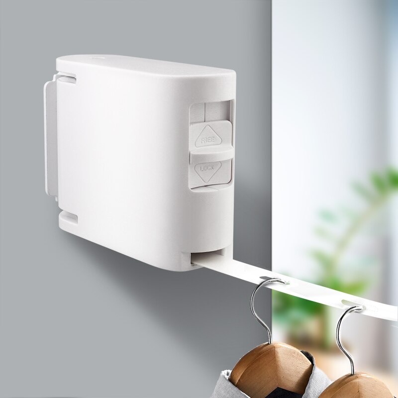 Wall Mounted Retractable Clothesline Indoor Outdoor Laundry Hanger Bathroom Dryer Organizer Telescopic Clothes Drying Rack