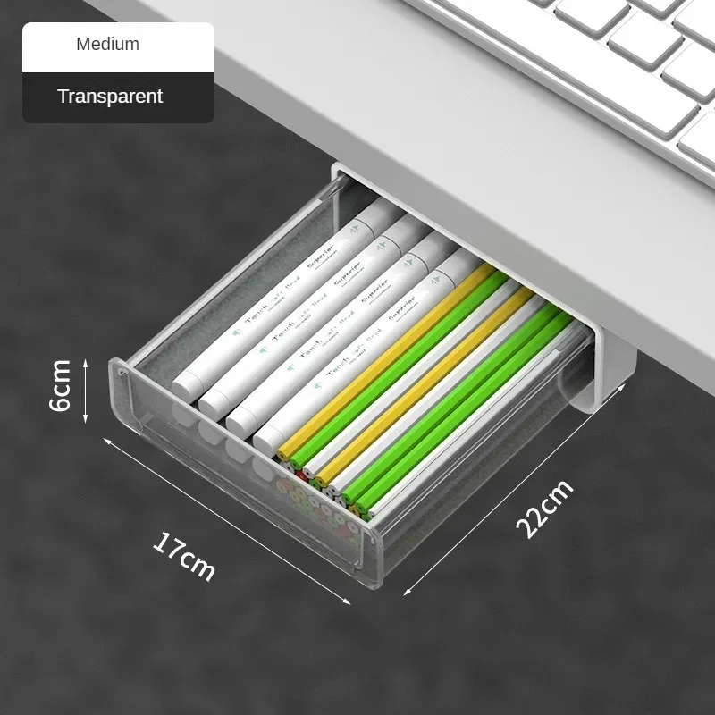 Organizzatore per cassetti nascosti sotto la scrivania Organizzatore per ufficio Cancelleria sotto l'organizzatore della scrivania Dormitorio Cassetto portaoggetti per articoli vari: Brown