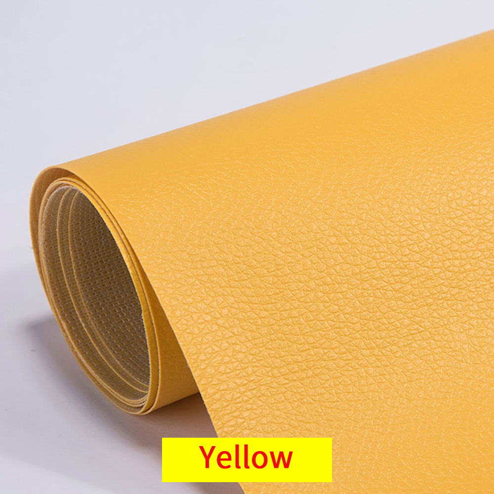 Cuir PU auto-adhésif pour siège de voiture, 20x30cm, tissu pour siège de voiture: Yellow