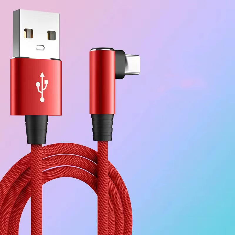 90 degrés coude 40W USB vers type C câble de charge rapide pour xiaomi 14 13 12 redmi K70 60 50 Huawei P70 60 pro mate 60 50 pro oneplus 12 vivo iqoo Meizu USB type C câble de charge rapide: Rouge / 1m