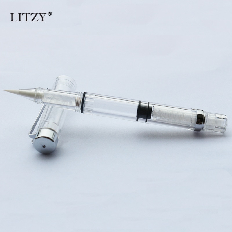 Pluma de pincel transparente estilo fuente para niños, pluma de acuarela de tinta rellenable para pintar, dibujo y caligrafía, artículos de dibujo artístico