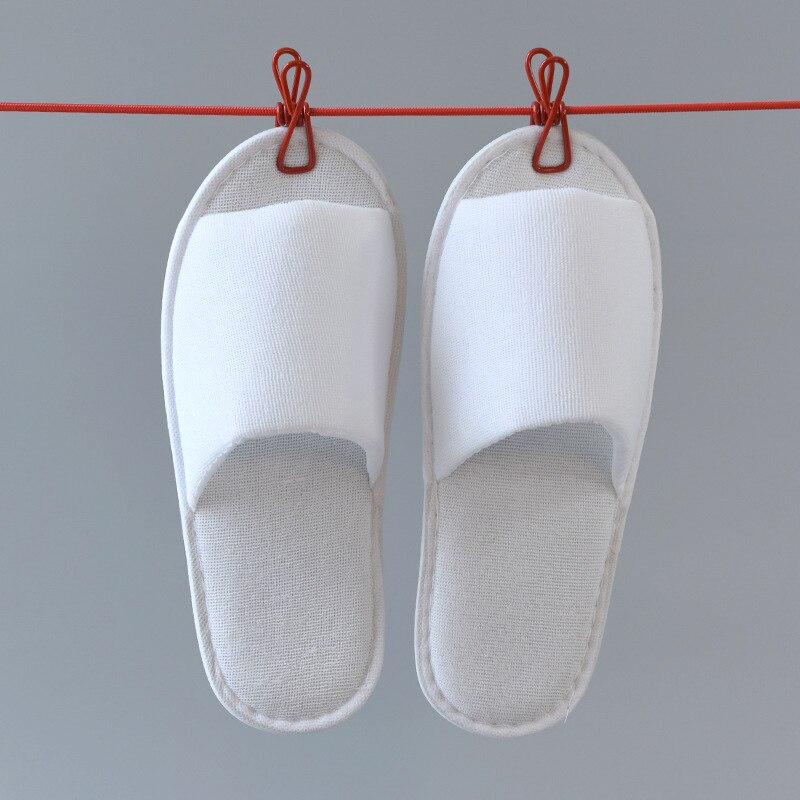 Hotel Travel Spa Slippers Men Women Simple Disposable House Guest Indoor Slippers Washable Beauty Club Shoes Slippers: White
