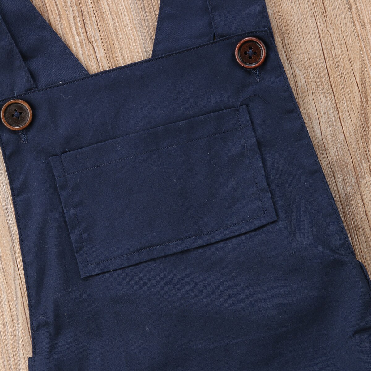 Noworodka niemowlę chłopiec dziewczyna kieszeni przycisk granatowy kombinezon romper stroje Sunsuit ubrania dla dzieci odzież