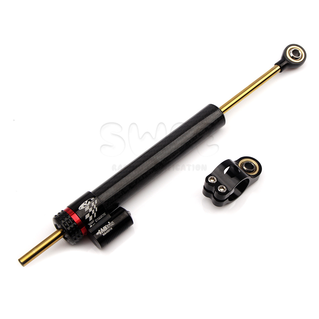 Motorrad Einstellbare Dämpfer Lenkung Stabilisator 252mm 342mm lenkstabilisator für Honda Kawasaki Yamaha Kohlenstoff faser textur: dunkel Grau
