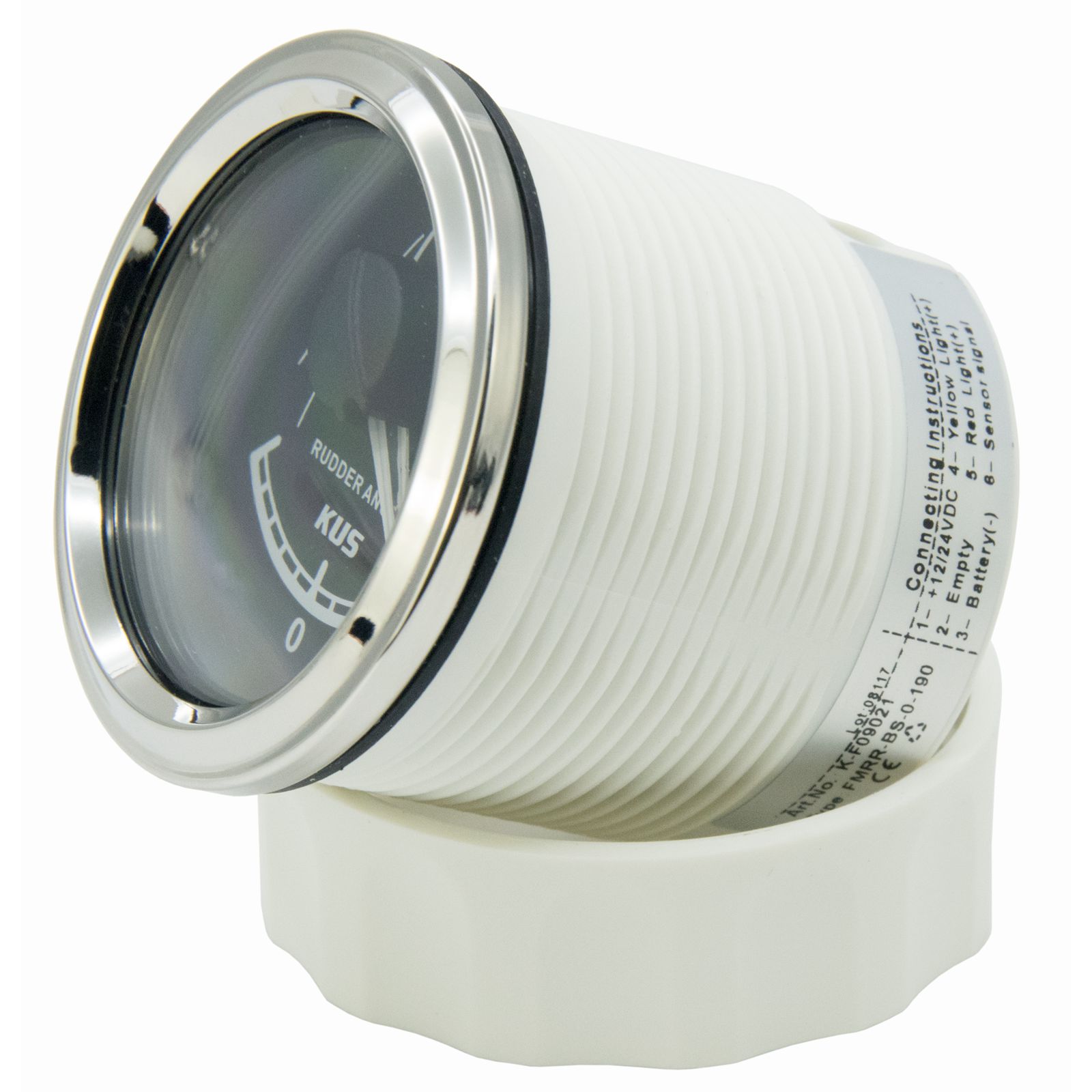 52mm Boat Marine Rudder Angle Indicator 87~900ohm 12/24V