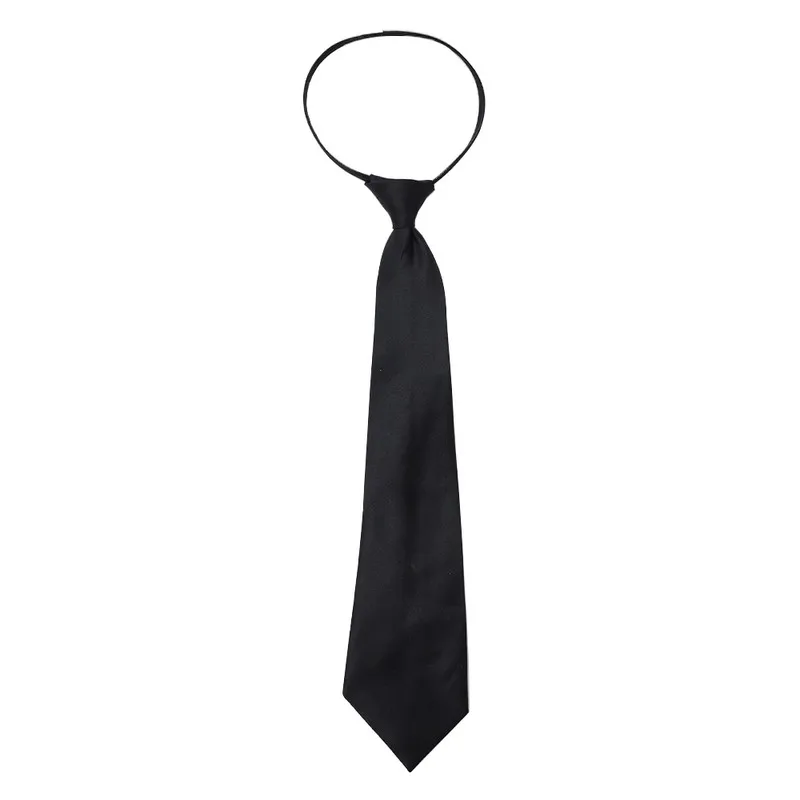 Uniforme JK para niñas, corbatas simples negras con cremallera para hombres, mujeres, estudiantes, puesta en escena, corbata mate, accesorios de disfraces,: Blanco