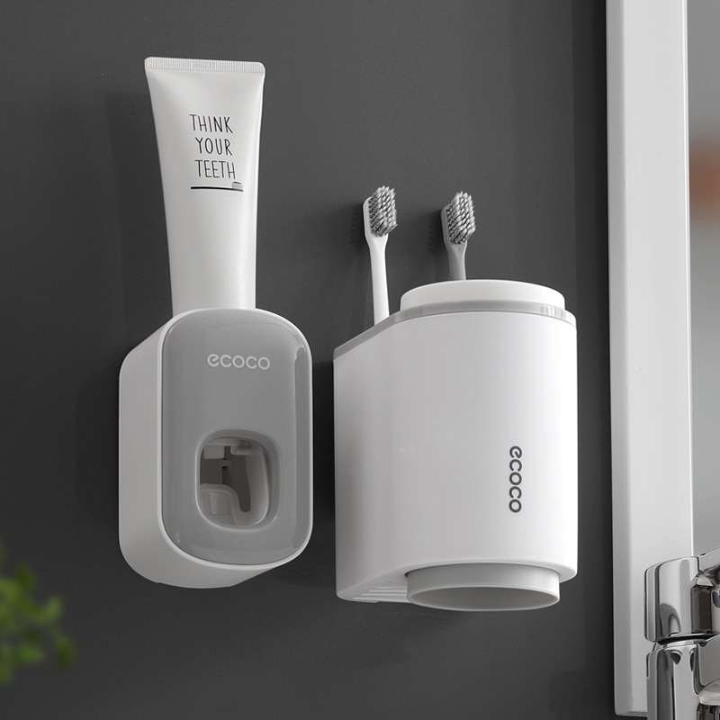 Distributeur mural automatique de dentifrice et porte-brosse, ensemble d&#39;accessoires de salle de bains, pressoir de pâte à dents, distribution toilette, outil de suspension