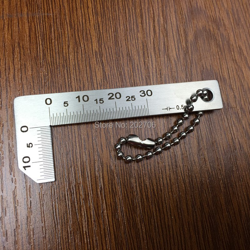 Calibrador de chaflán de acero inoxidable, regla de chaflán de graduación de 0-15mm, precisión de 0,5mm, 0,25mm