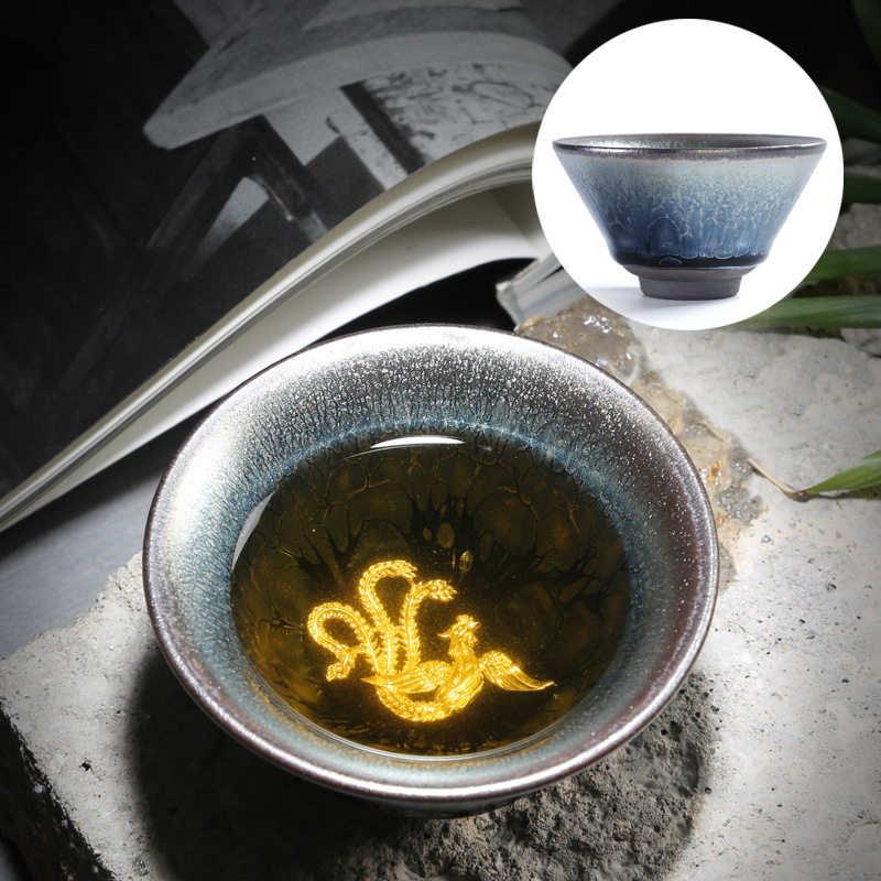 Tasse à Thé Jianzhan Traditionnelle Chinoise - Céramique, Capacité Généreuse, Design Bleu Ciel - Pour Cérémonie Du Thé Kung Fu, Usage Quotidien - 5