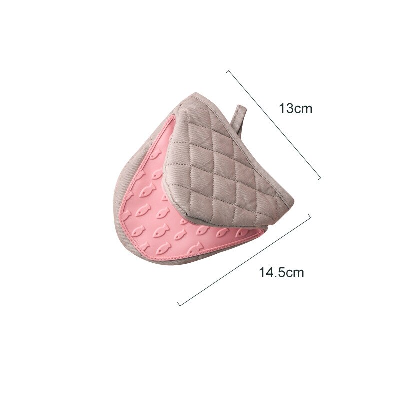 Silicone Insulated Glove Baking Anti Scalding Clip Microwave Oven Hand Clip Kitchen Thickened Anti heat Glove 1PCSZB846: pink