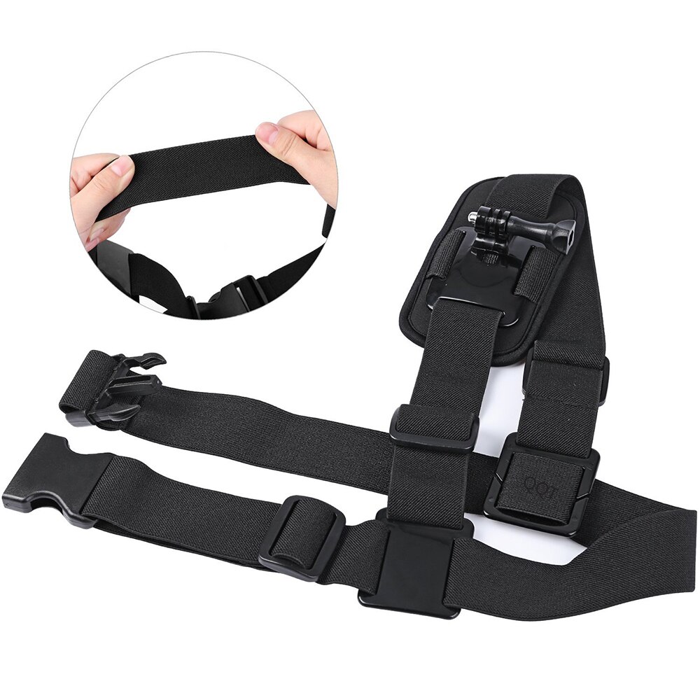 QQT pour accessoires Gopro sangle d'épaule montage poitrine harnais adaptateur pour Go Pro Hero 7 6 5 4 3 + 3 noir édition Xiaomi Yi