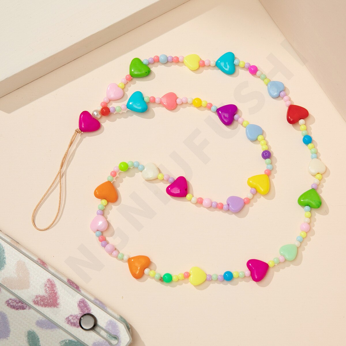 Kleurrijke Acryl Kraal Lange Mobiele Telefoon Keten Mobiele Telefoon Strap Anti-Verloren Lanyard Voor Vrouwen Zomer Sieraden Telefoon Accessoires: D