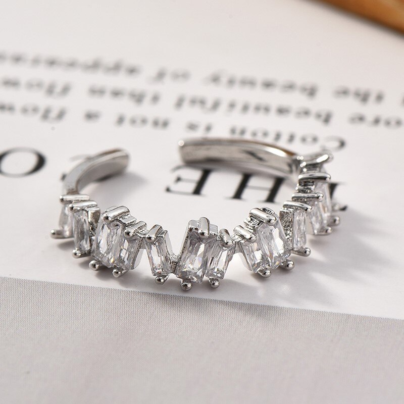 Ekopdee 2022 Koreaanse Zirconia Neo-Gothic Ringen Voor Vrouwen Goud Vinger Ring Trendy Bruiloft Sieraden: RG087-silver