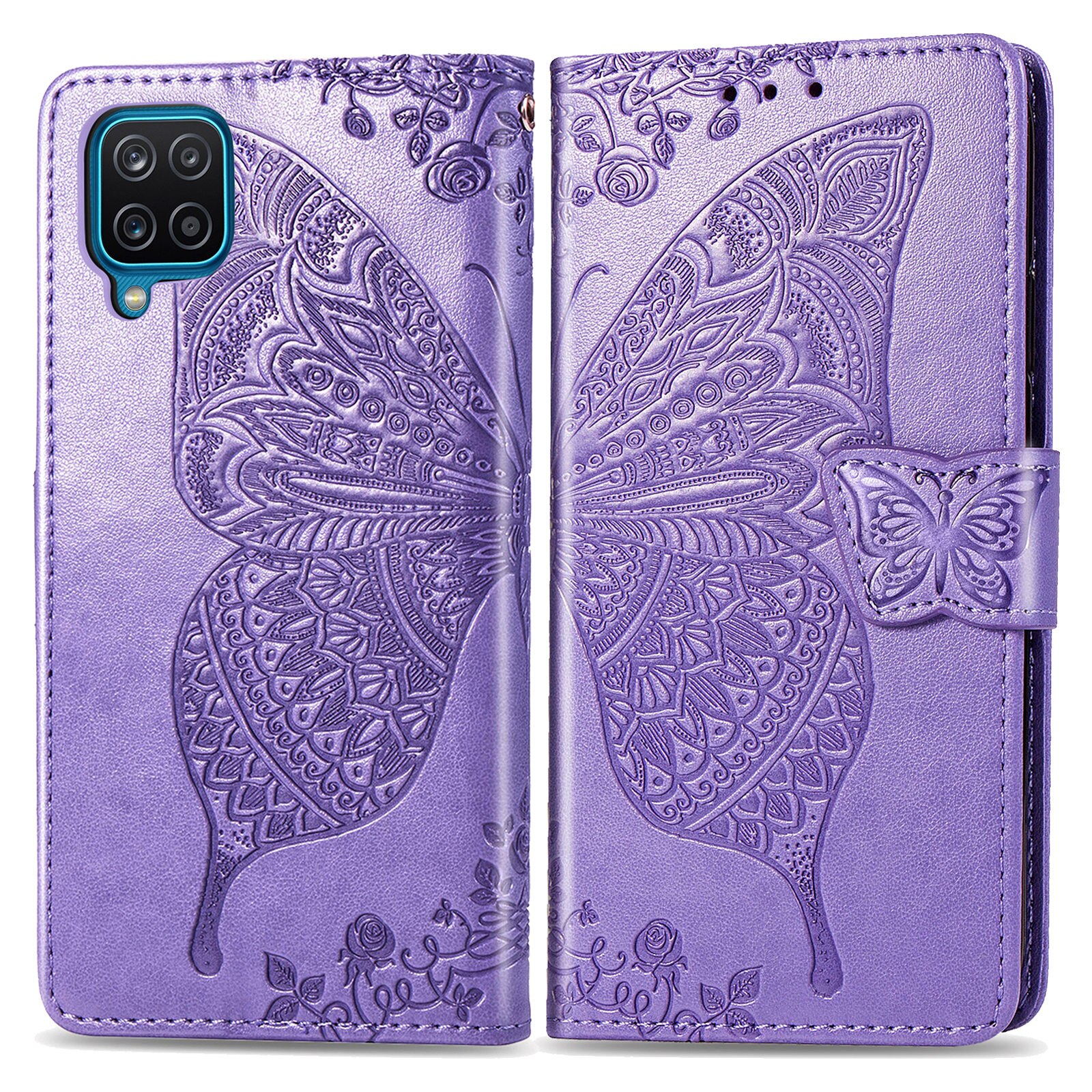 Voor Samsung Galaxy A12 Coque Wallet Leather Flip Case Op Voor Samsung A12 Een 12 A125F SM-A125F Cover 6.5 "3D Vlinder Fundas Etui