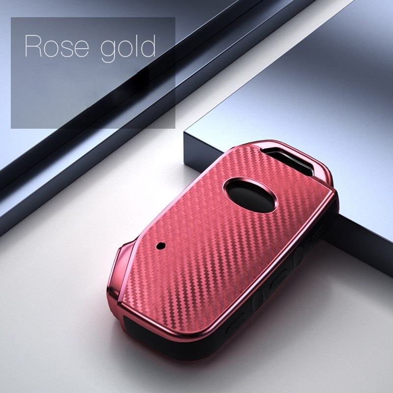 Tpu kolfiber stil bilnyckelskydd skyddsfodral för kia sportage ceed sorento cerato forte tillbehör: E-rosa