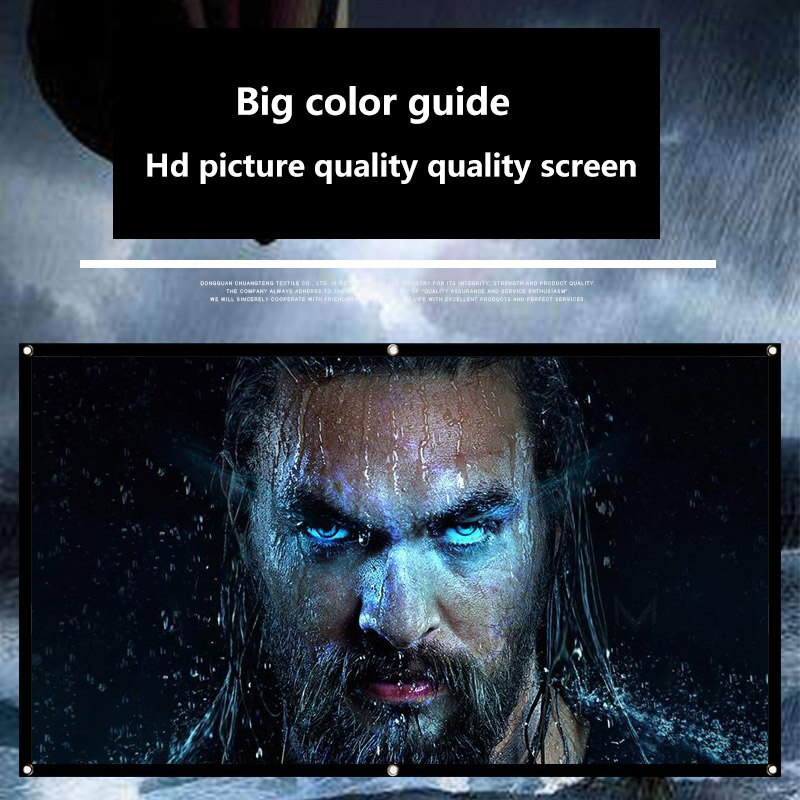 16:9 Portable Foldable Projector Screen Wall Mounted Home Cinema Theater 3D HD Projection Screen Canvas
