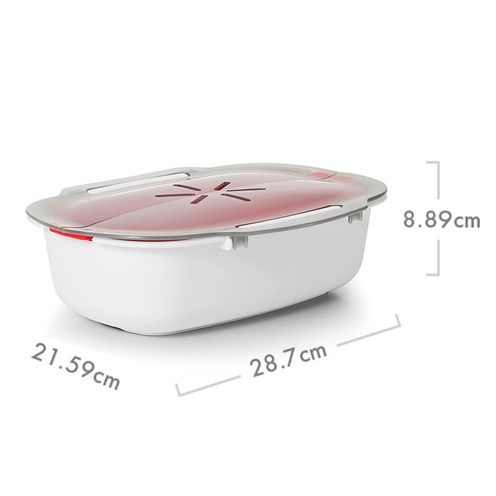 Plastic Steaming Dish Microwave Oven Fish Meat Vegetables Steamer Container
