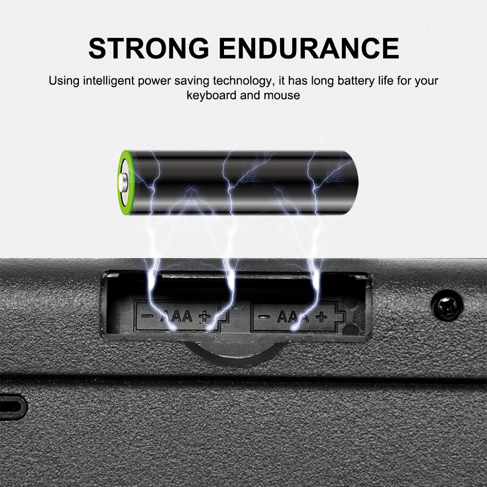 Draadloze toetsenbord- en muisset, ergonomische muis voor pc, muis met stille knop, toetsenbord en muiscombinatie 2.4g voor laptop en pc