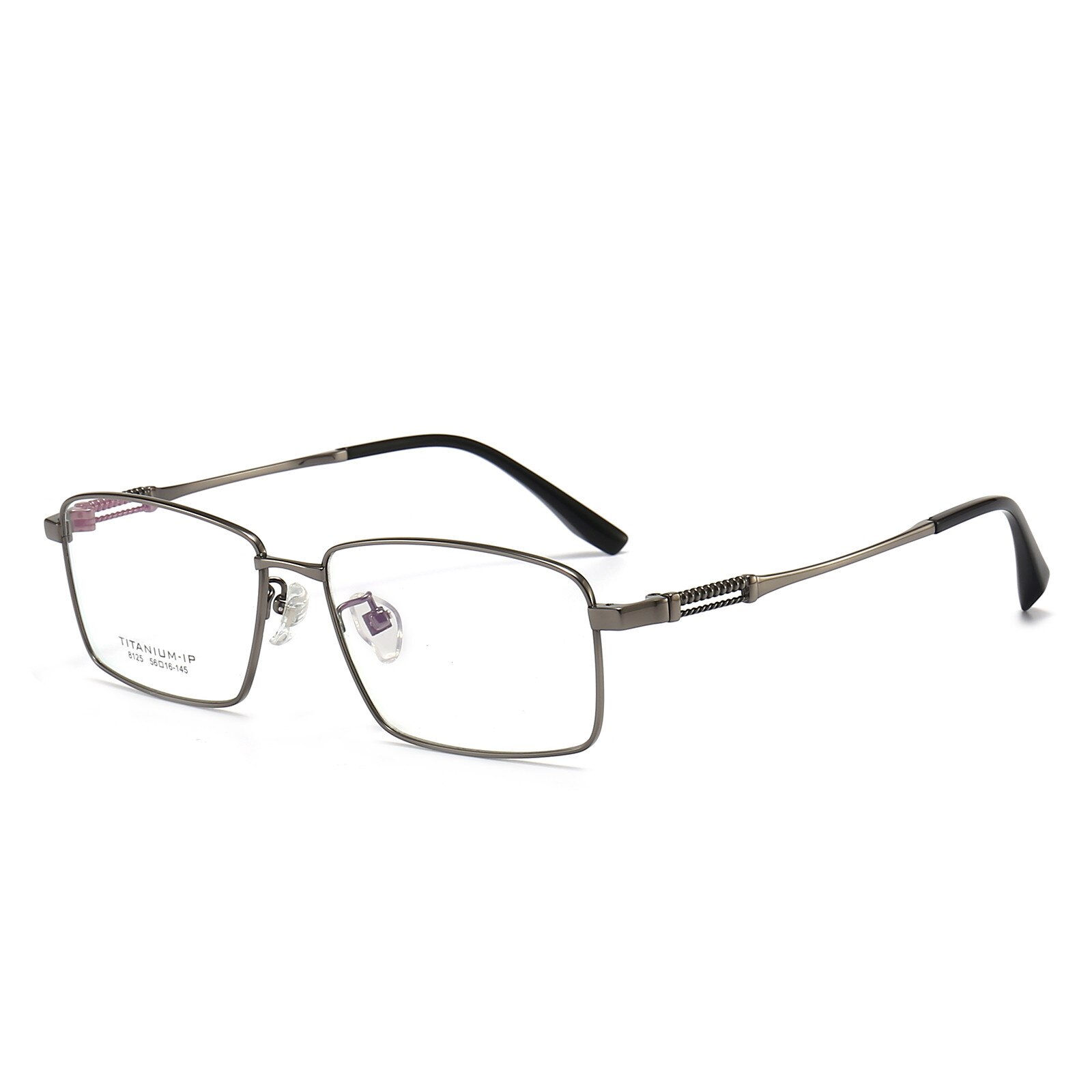 AooKoNi Pure Titanium Myopia Glasses Full Frame Glasse Leisure Male Business Do Prescription optical Square Eyewear AK8125: gray