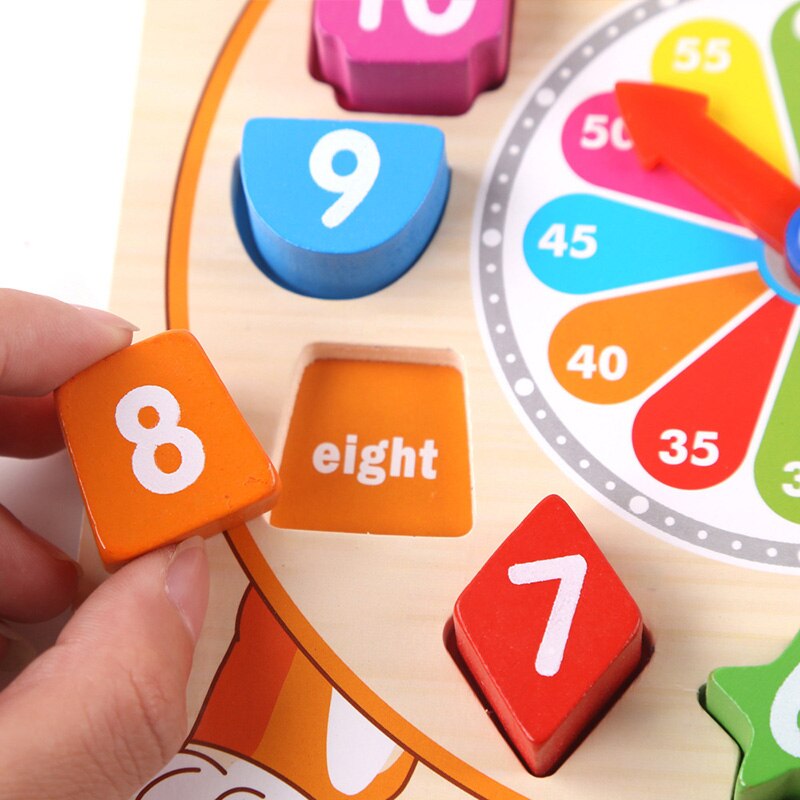 Tellen Vroege Onderwijs Math Houten Klok Speelgoed Leren Nummer Onderwijs Tijd Vorm Sorteren Klok Voor Kinderen Voorschoolse Peuters