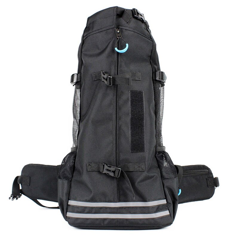 Mochila para mascotas transpirable, bolsa de transporte perro para perros grandes, mochila con Bulldog ajustable, bolsas de viaje E2S: Negro / L