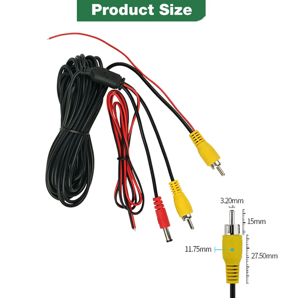 Achteruitrijcamera Videokabel voor Auto Omkeren Parkeren Universele 6M/10M Draad, RCA Video Verlengkabel 2 in 1 Voor Backup Camera