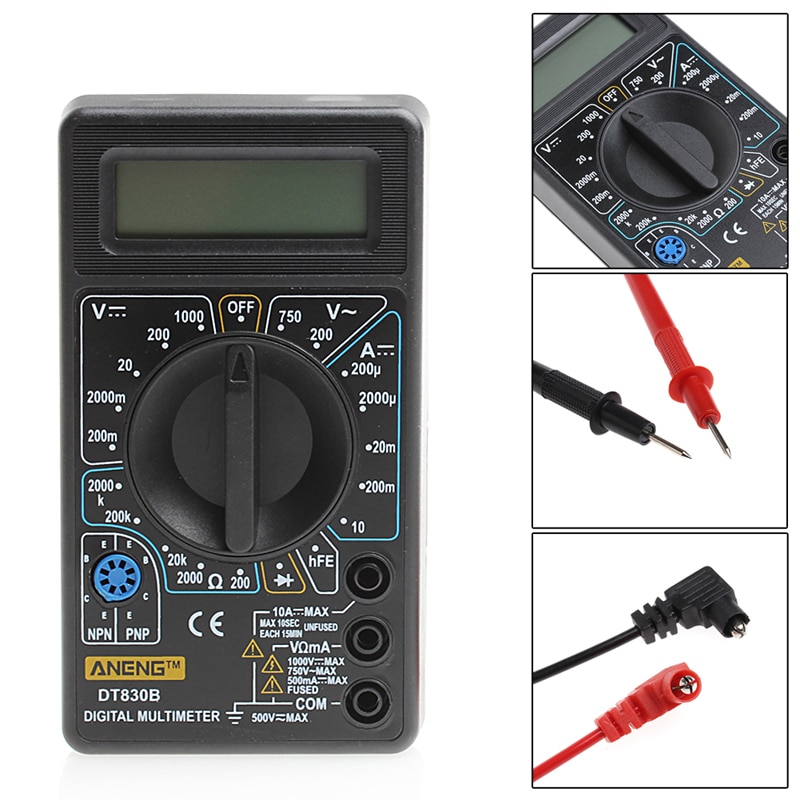 LCD Digital Multimeter DT-830 Electric Voltmeter Ammeter Ohm Tester AC/DC 750/1000V Amp Volt DT-830B home tester P10